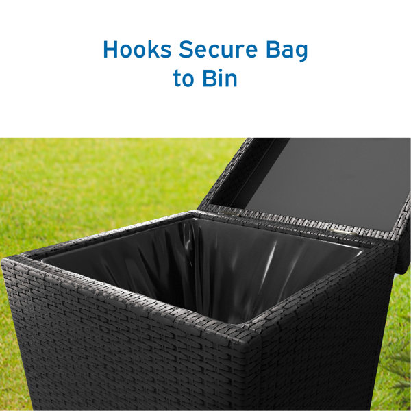 Nestl 35 Gallon Wicker Rattan Outdoor Trash Can Wayfair